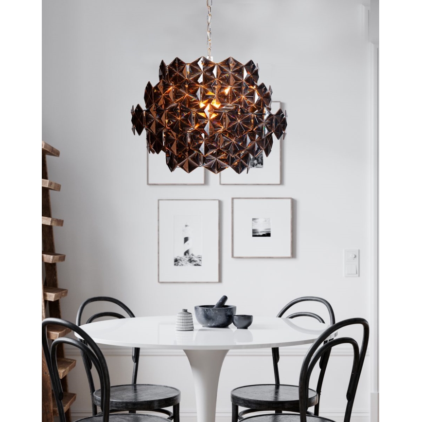 ByRydens - Luster na lancu MONARQUE MINI 3xE14/8W/230V crne boje