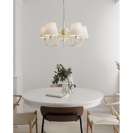 ByRydens - Luster na sajli LYNF 5xE14/8W/230V mesing/bela