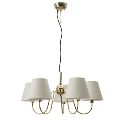ByRydens - Luster na sajli LYNF 5xE14/8W/230V mesing/bela