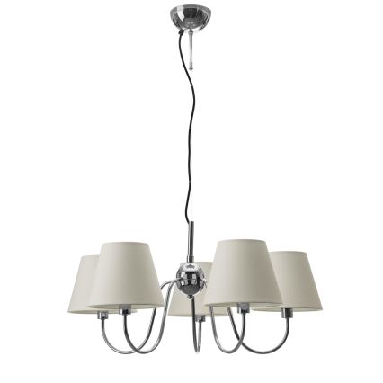 ByRydens - Luster na sajli LYNF 5xE14/8W/230V sjajni hrom/bela