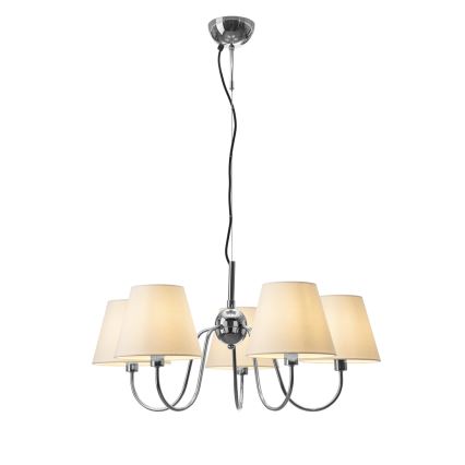 ByRydens - Luster na sajli LYNF 5xE14/8W/230V sjajni hrom/bela