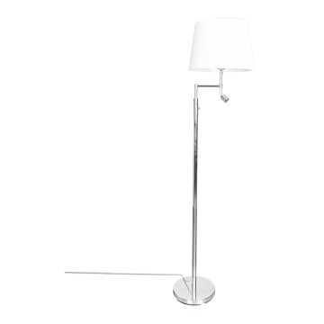 ByRydens - LED stojeća lampa ORLANDO 1xE27/5W/230V + LED/3W bela/sjajni hrom, prečnik 36 cm