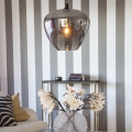 ByRydens - Luster na sajli BELLISSIMO 1xE27/8W/230V zadimljena/crna prečnik 40 cm