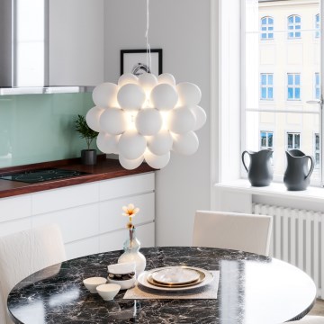 ByRydens - Luster na sajli GROSS 8xG9/4W/230V bela prečnik 50 cm