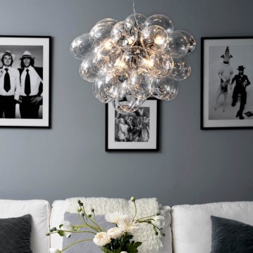 ByRydens - Luster na sajli GROSS 8xG9/4W/230V proziran, prečnik 50 cm
