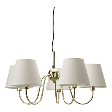 ByRydens - Luster na sajli LYNF 5xE14/8W/230V mesing/bela