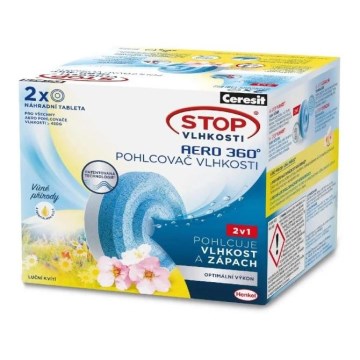Ceresit - Tablete za odvlaživač 2u1 AERO 360° 2x 450 g livadsko cveće