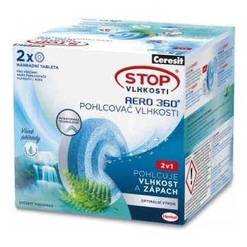 Ceresit - Tablete za odvlaživač 2u1 AERO 360° 2x 450 g osvežavajući miris vodopada