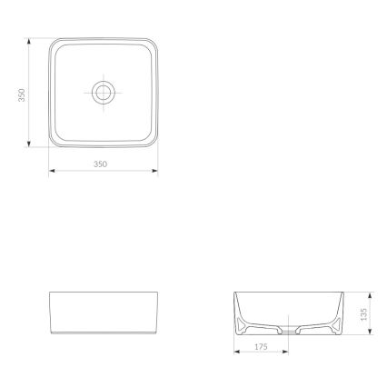 Cersanit K114-007-ECO - Umivaonik za postavljanje na ploču CREA 35x35 cm keramika/sjajna bela