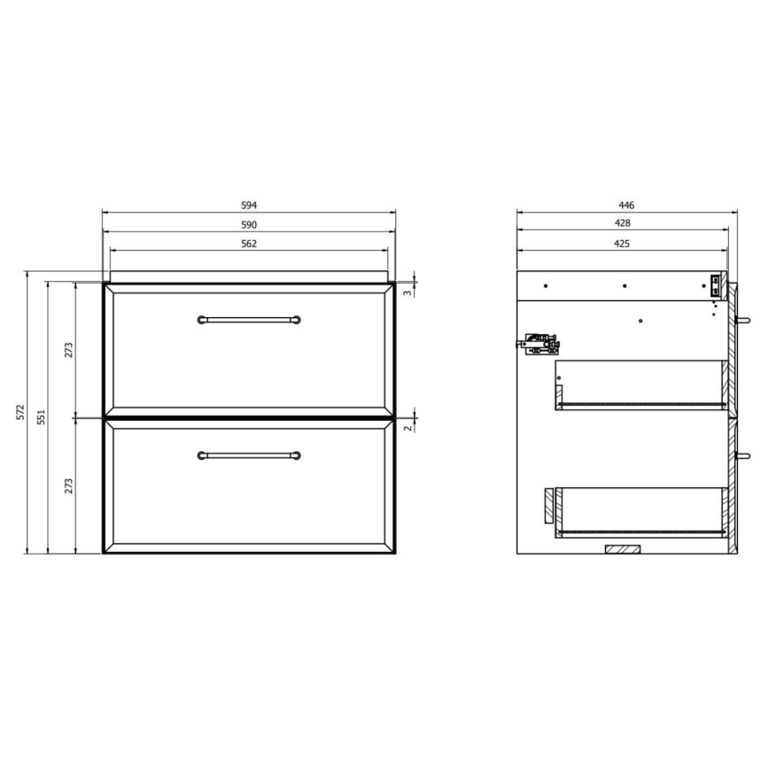 Cersanit S1021-003 - Zidni kupatilski ormarić ispod umivaonika MILLE 60x45 cm mint zelena