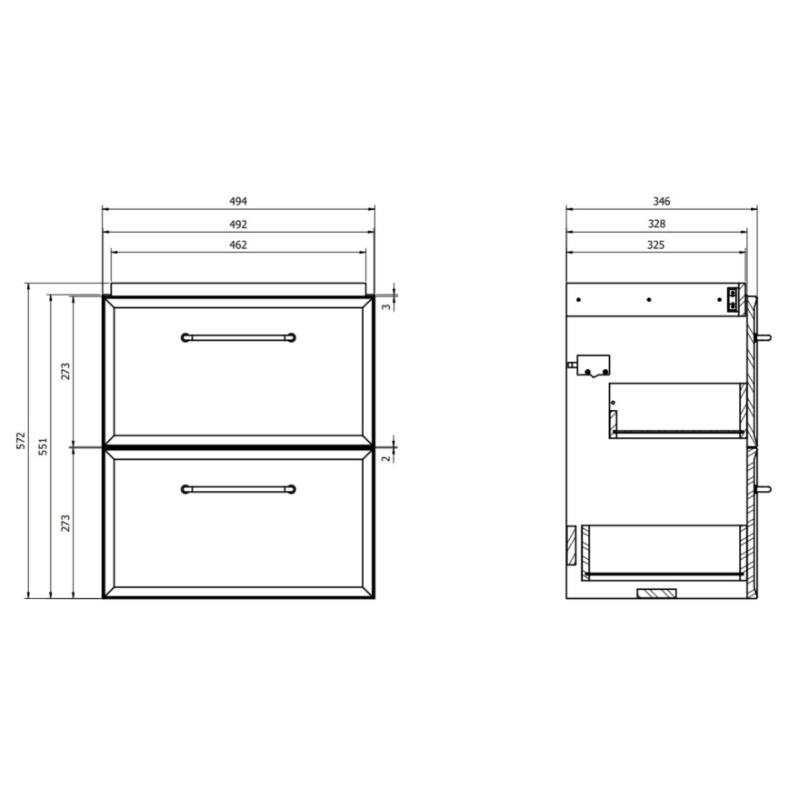 Cersanit S1021-005 - Viseći kupatilski ormarić ispod umivaonika MILLE SLIM 50x35 cm bela