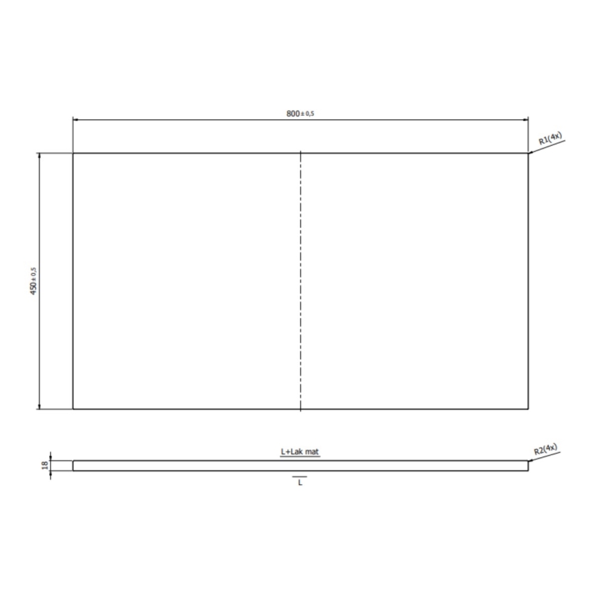 Cersanit S1021-014 - Gornja ploča za ormariće sa umivaonikom MILLE 80x45 cm crna