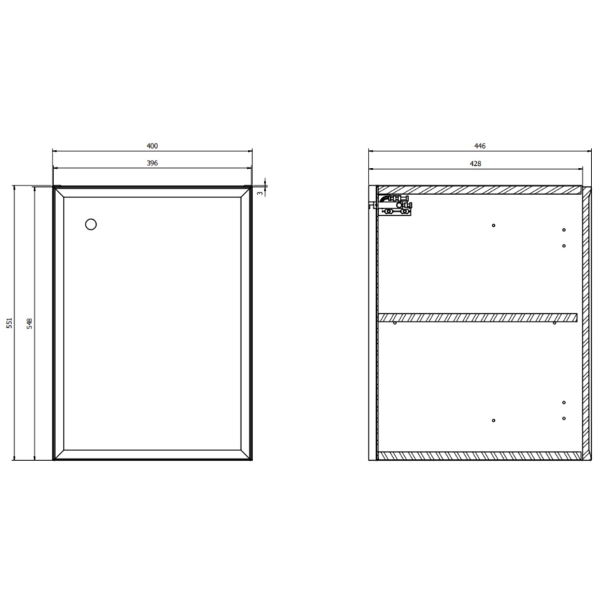 Cersanit S1022-004 - Zidni kupatilski ormarić MILLE 40x45 cm mat bela