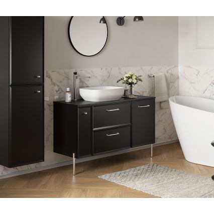 Cersanit S590-100 - Viseći kupatilski ormarić ispod umivaonika MILLE SLIM 60x38 cm crni