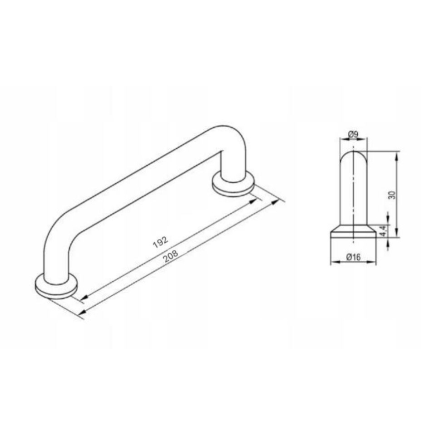 Cersanit S599-0183 - Ručka za nameštaj MILLE 20x3 cm sjajni hrom