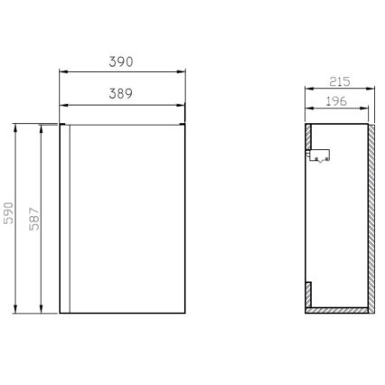 Cersanit S801-218-DSM - Viseći kupatilski ormarić sa umivaonikom MODUO SLIM 40x22 cm sjajna bela