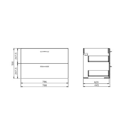 Cersanit S801-538 - Zidni kupatilski ormarić sa umivaonikom NIKO 80x45 cm beo