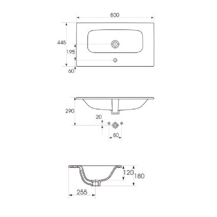 Cersanit S801-538 - Zidni kupatilski ormarić sa umivaonikom NIKO 80x45 cm beo