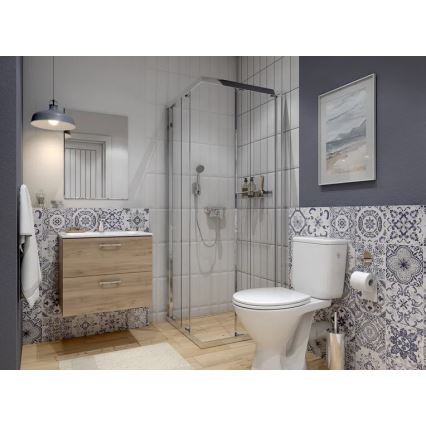 Cersanit S801-539 - Zidni kupatilski ormarić sa umivaonikom NIKO 80x45 cm orah