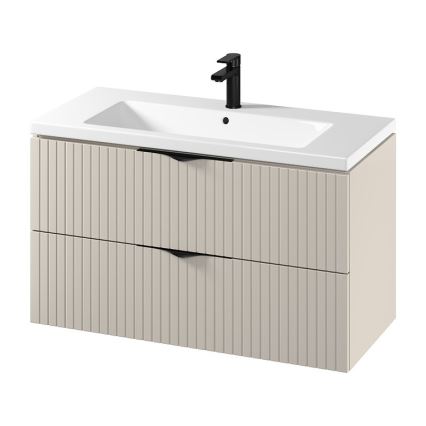 Cersanit S801-548 - Zidni kupatilski ormarić sa umivaonikom TIRSO 100x45 cm bež