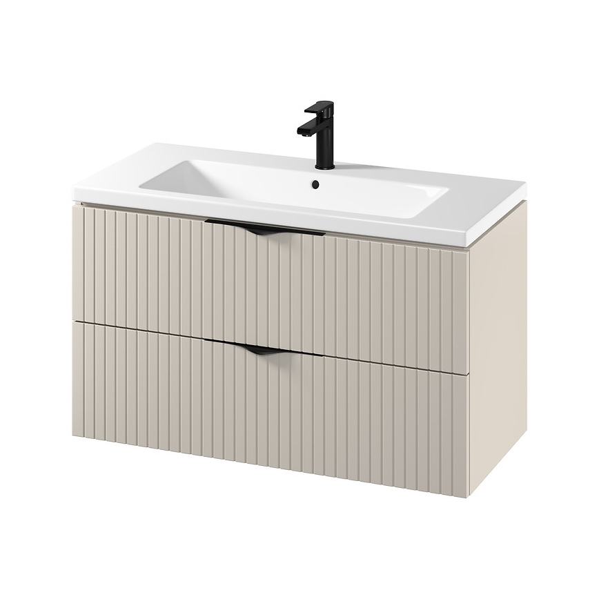 Cersanit S801-548 - Zidni kupatilski ormarić sa umivaonikom TIRSO 100x45 cm bež