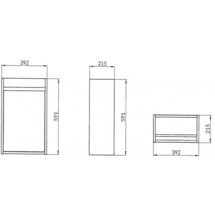 Cersanit S924-001 - Ormarić ispod umivaonika CREA 39,2x21,5 cm u sjajnoj beloj boji