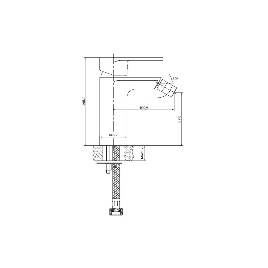 Cersanit S951-316 - Baterija za bide CREA, crna