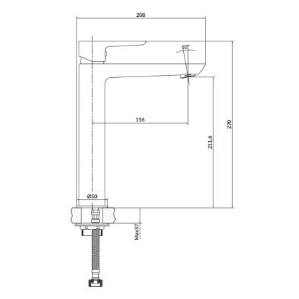 Cersanit S951-355 - Baterija za umivaonik MILLE 27 cm bela + odtok