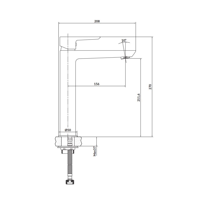 Cersanit S951-355 - Baterija za umivaonik MILLE 27 cm bela + odtok