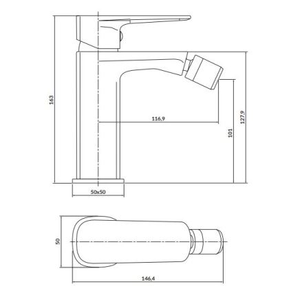 Cersanit S951-380 - Baterija za bide LARGA, sjajni hrom