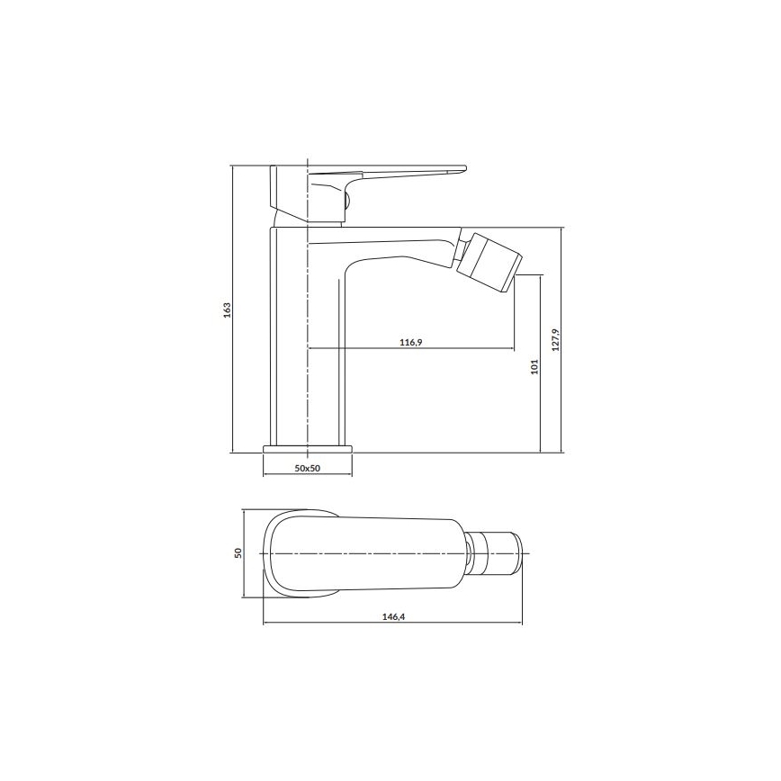 Cersanit S951-380 - Baterija za bide LARGA, sjajni hrom