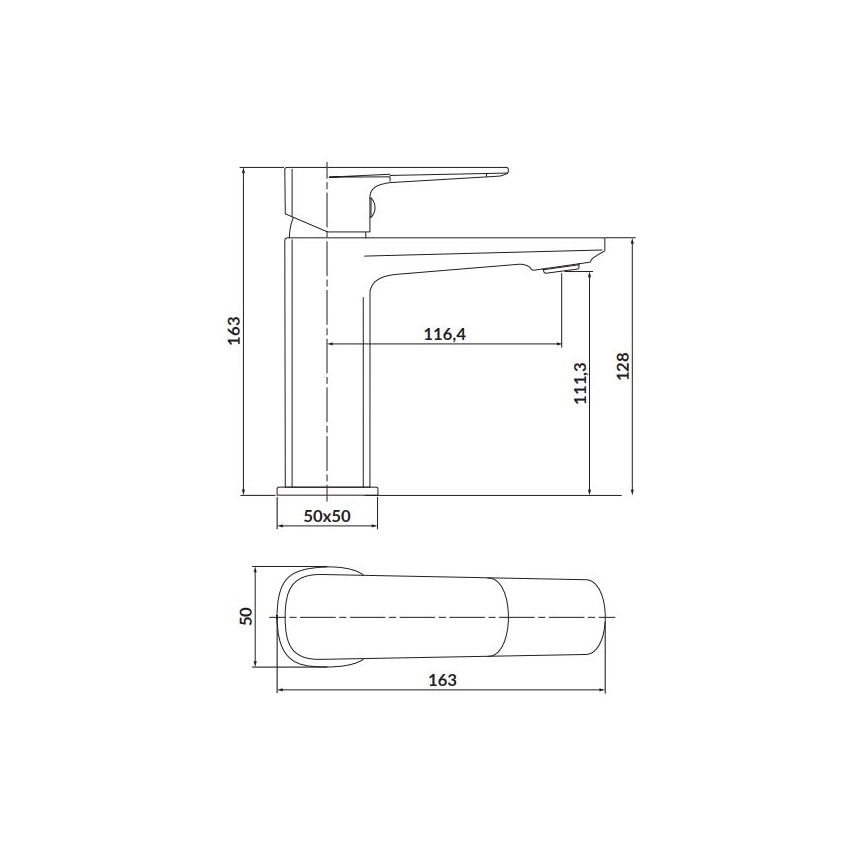 Cersanit S951-388 - Slavina za umivaonik LARGA 16,3 cm sjajni hrom