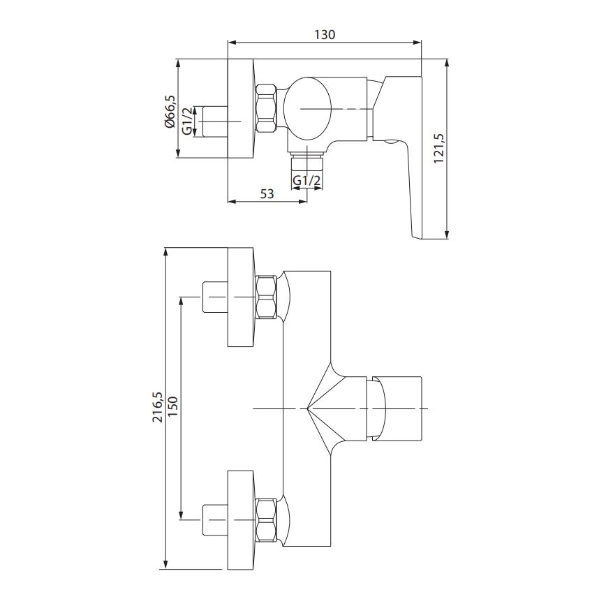 Cersanit S951-577 - Tuš baterija MODUO, crna