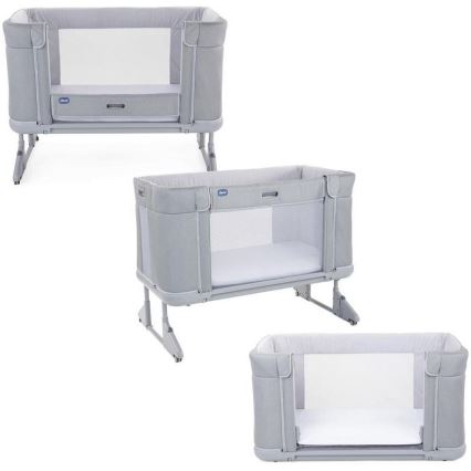 Chicco - Dečiji krevetić 3u1 NEXT2ME FOREVER svetlo siva