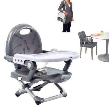 Chicco - Dečiji prenosni povišivač za stolicu POCKET SNACK siva