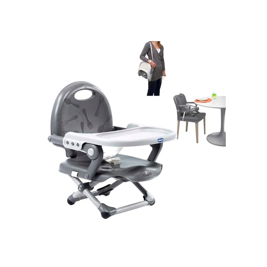Chicco - Dečiji prenosni povišivač za stolicu POCKET SNACK siva