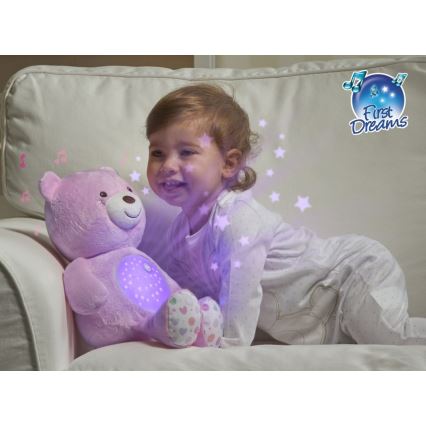 Chicco - Projektor sa melodijom BABY BEAR 3xAAA ružičasta