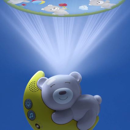 Chicco - Projektor za krevetić sa melodijom 3u1 NEXT2MOON 3xAA siva