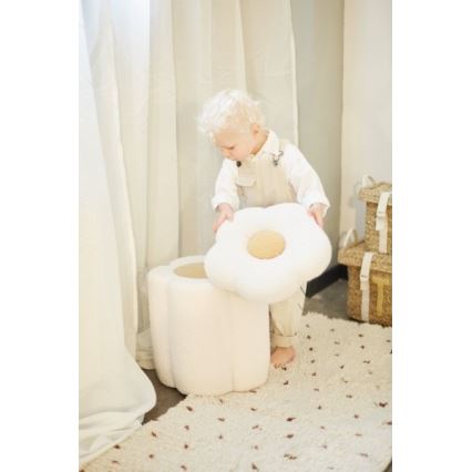 Childhome - Kutija za igračke FLOWER prečnik 35 cm krem