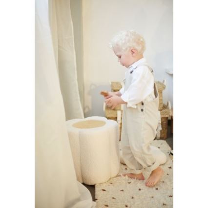 Childhome - Kutija za igračke FLOWER prečnik 35 cm krem