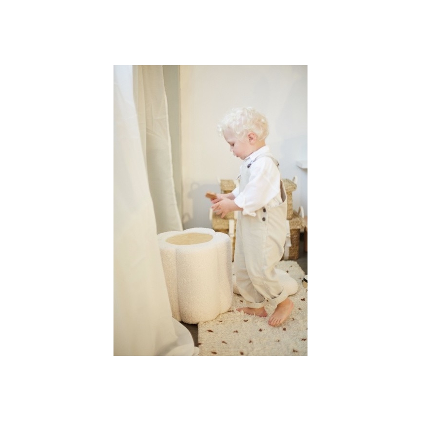 Childhome - Kutija za igračke FLOWER prečnik 35 cm krem