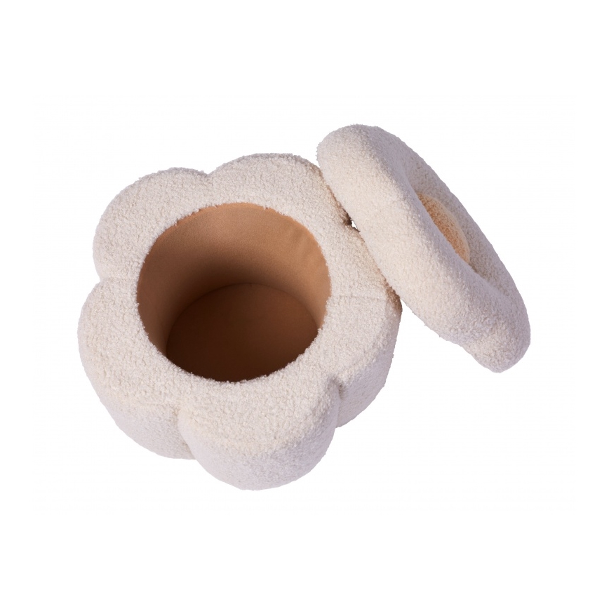 Childhome - Kutija za igračke FLOWER prečnik 35 cm krem