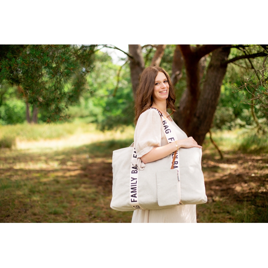 Childhome - Putna torba FAMILY BAG CANVAS bela