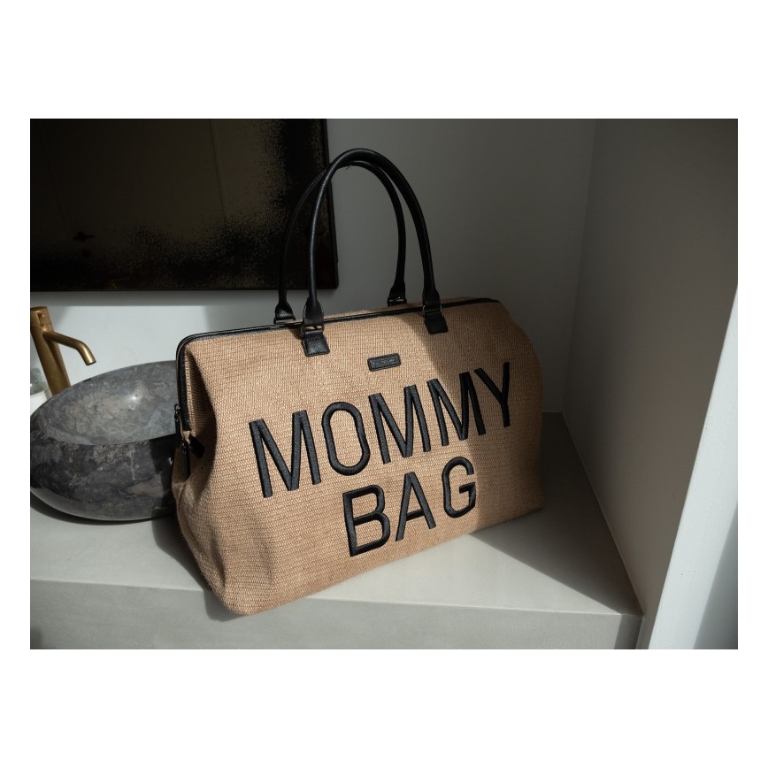 Childhome - Torba za presvlačenje MOMMY BAG RAFFIA LOOK bež