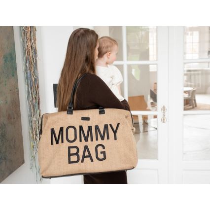 Childhome - Torba za presvlačenje MOMMY BAG RAFFIA LOOK bež