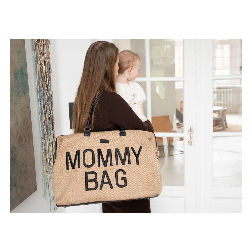 Childhome - Torba za presvlačenje MOMMY BAG RAFFIA LOOK bež