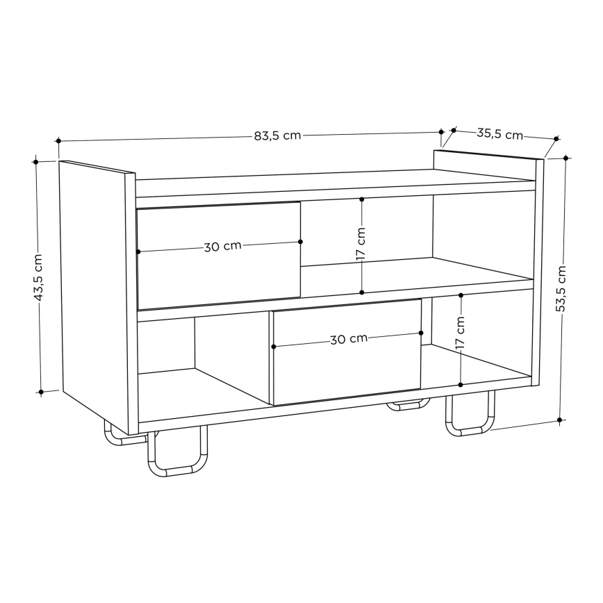 Cipelarnik TROY 53,5 x 83,5 cm sivi