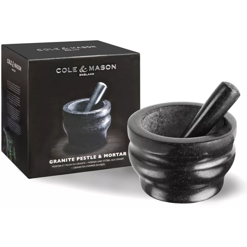 Cole&Mason - Granitni mužar s tučkom GRANITE Ø 18 cm žula/crna