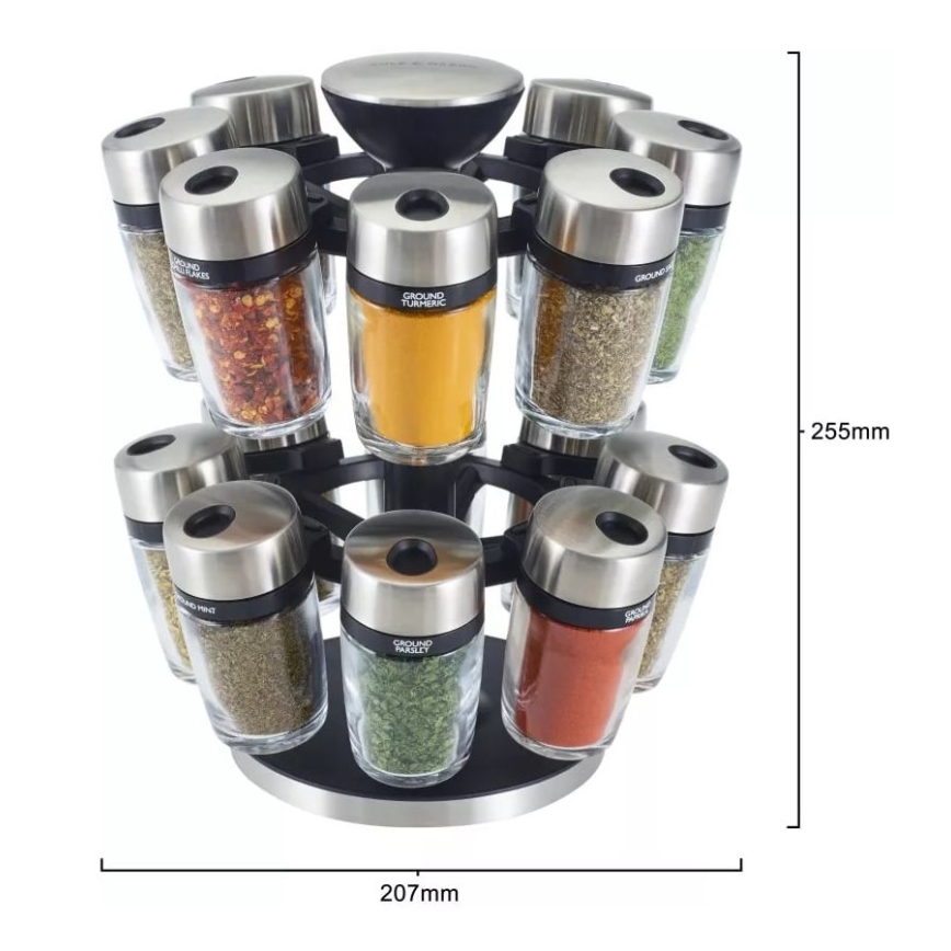 Cole&Mason - Rotirajući stalak sa posudicama za začine MASTER, 17 kom
