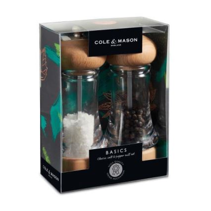 Cole&Mason - Set mlinova za so i biber BASICS, 2 kom, bukva, 16 cm